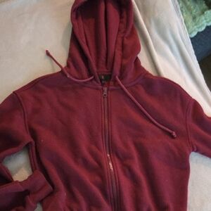 NOBO Maroon Zip-Up Hoodie